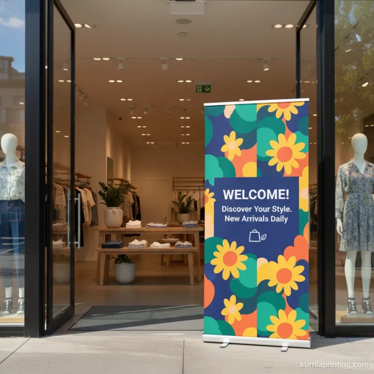 cetak standing banner toko bekasi - kurnia printing