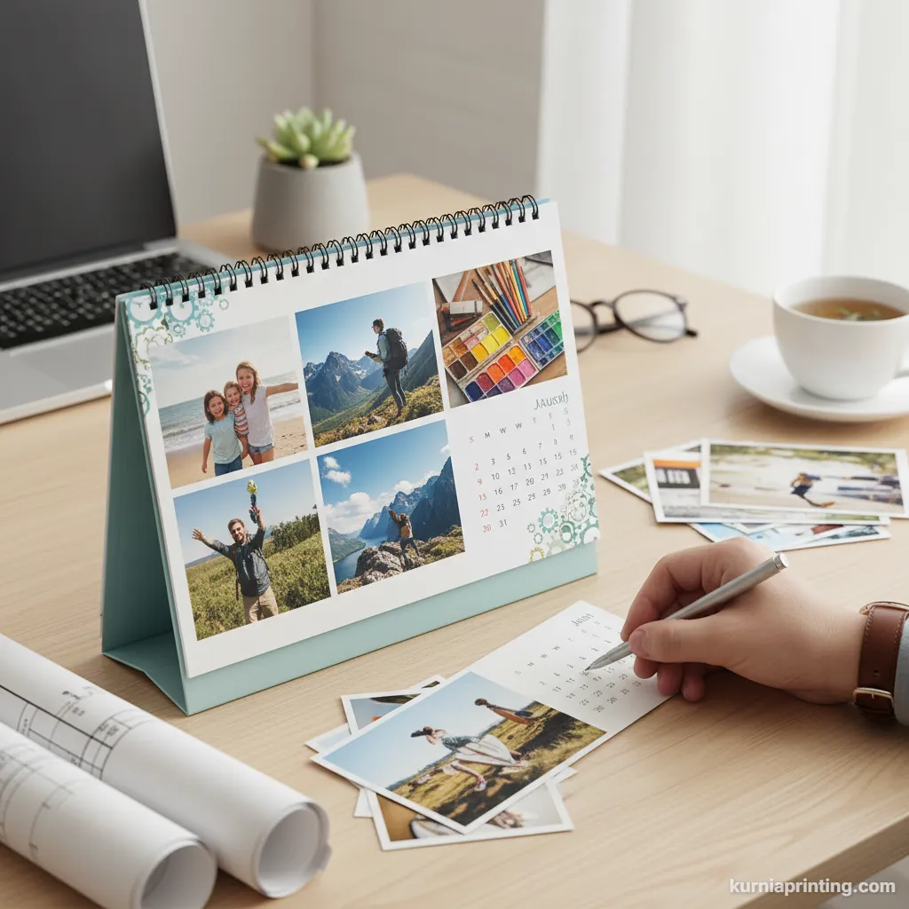 kalender meja custom bekasi - kurnia printing