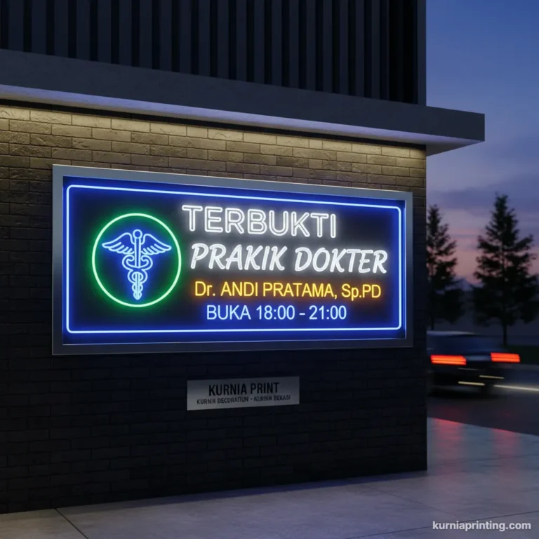 neon box praktik dokter bekasi - kurnia printing