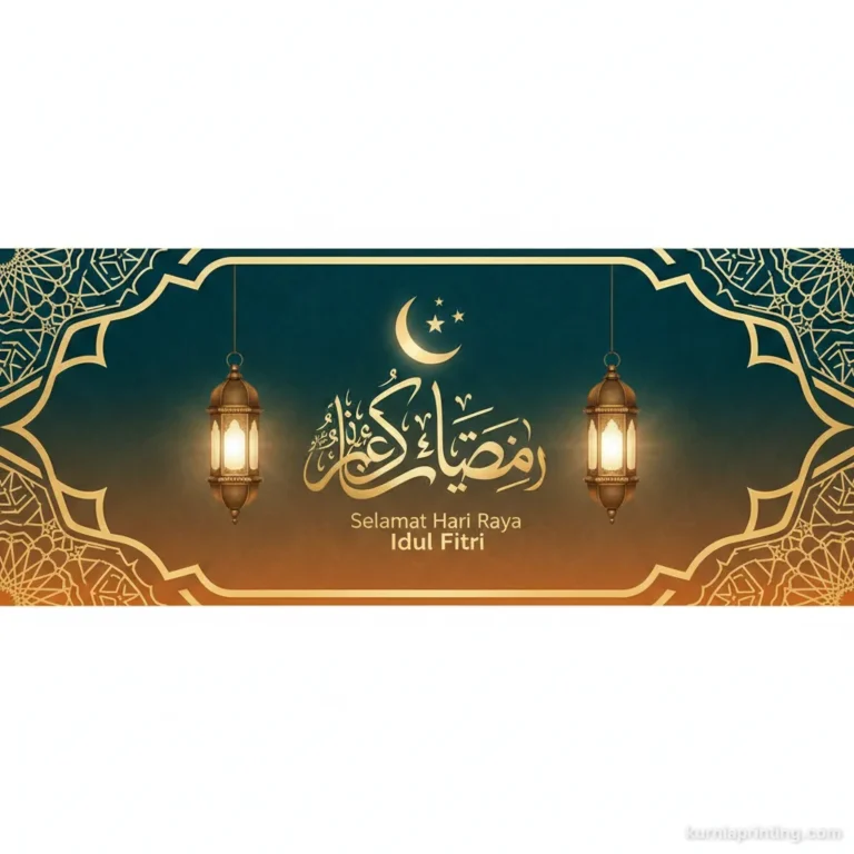 cetak banner idul fitri custom bekasi - kurnia printing