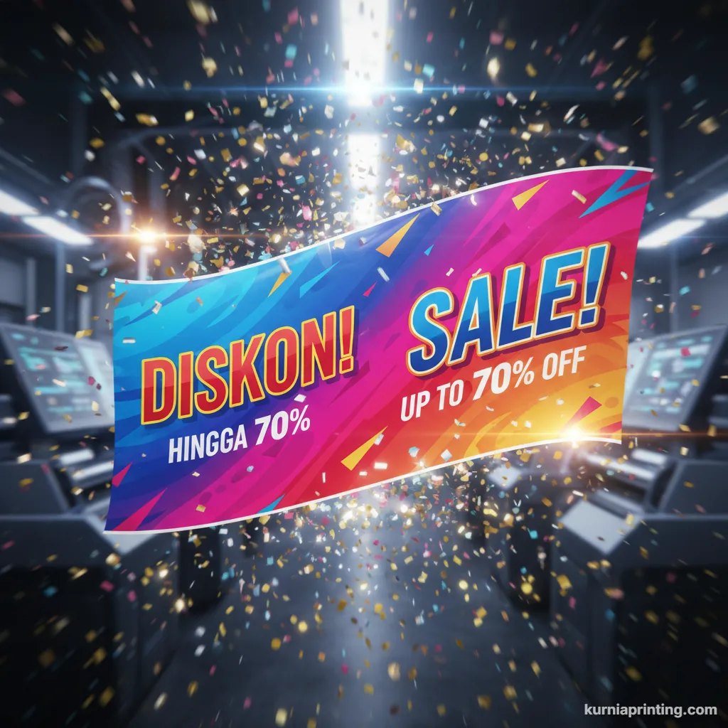 cetak banner promosi diskon bekasi - kurnia printing