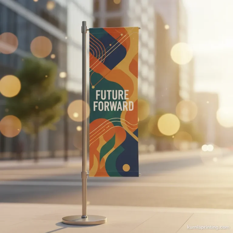 cetak spanduk dengan tiang bekasi - kurnia printing