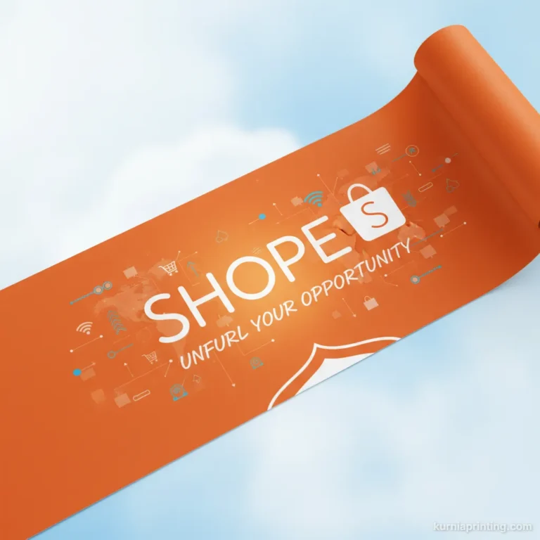 cetak spanduk shopee bekasi - kurnia printing