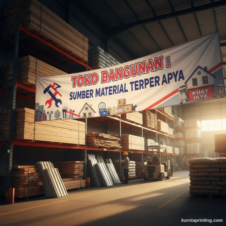 cetak spanduk toko bangunan bekasi - kurnia printing