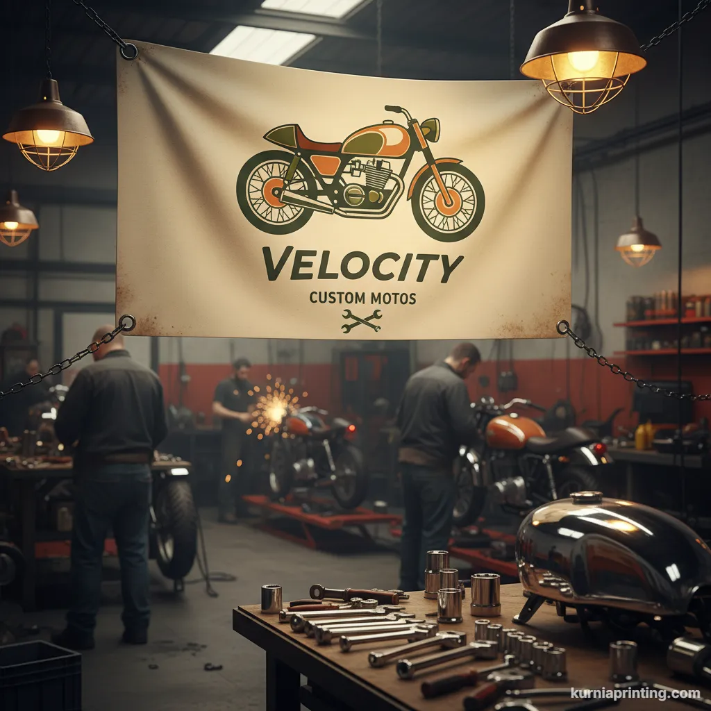 cetak spanduk untuk bengkel motor bekasi - kurnia printing