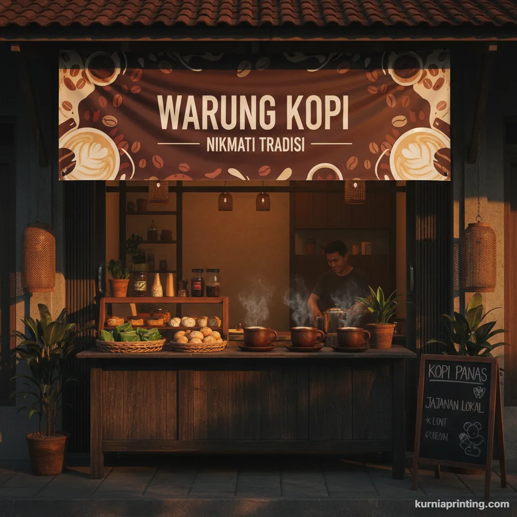 cetak spanduk warung kopi bekasi - kurnia printing