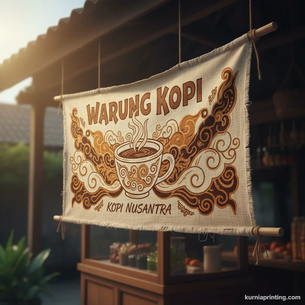 cetak spanduk warung kopi bekasi - kurnia printing
