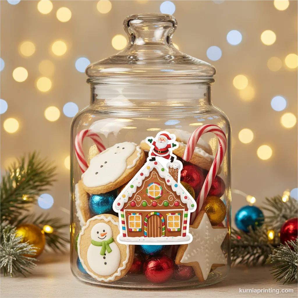 sticker kue natal untuk toples bekasi - kurnia printing