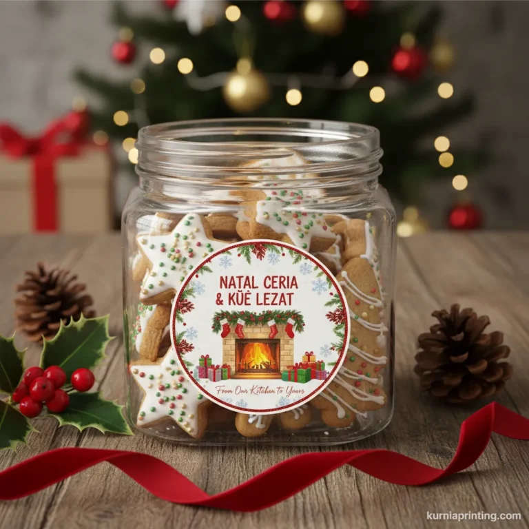 sticker kue natal custom bekasi - kurnia printing